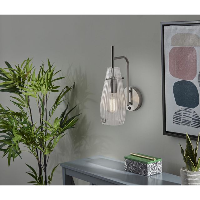 Adesso® Layla Brushed Steel Wall Lamp-2