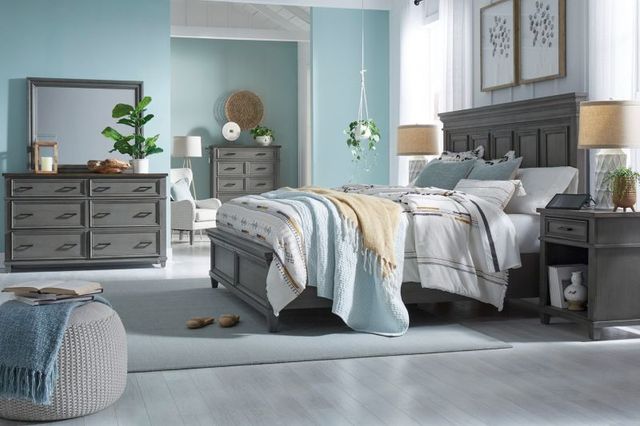 aspenhome® Caraway Aged Slate California King Panel Bed-1