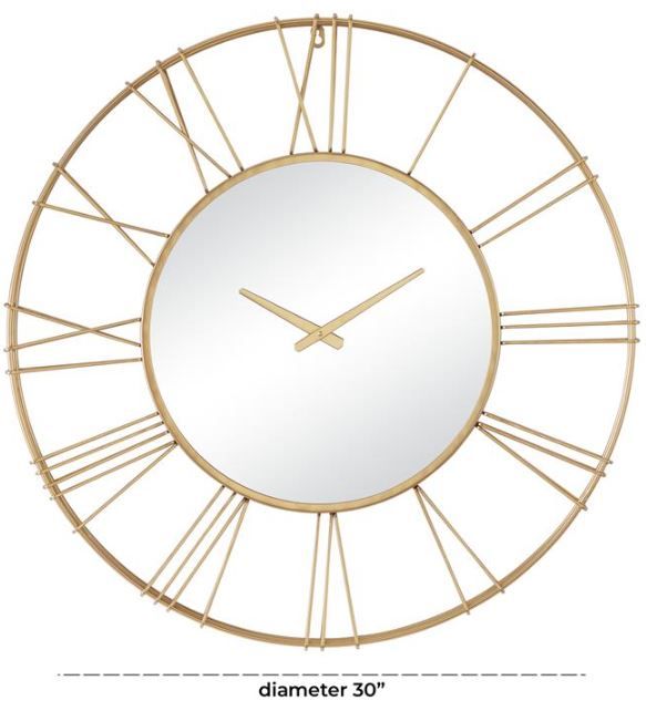 Deco Marche Gold Open Frame Wall Clock-3