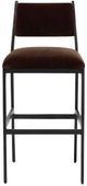 Four Hands Valeene Black Cast Aluminum/Monte Chocolate Barstool-2