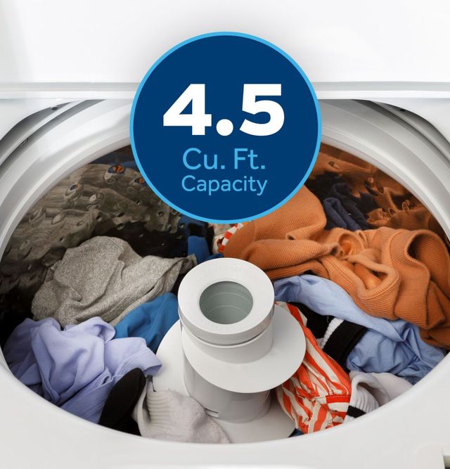 GE® 4.5 Cu. Ft White Agitator Top Load Washer with Stainless Steel Basket, Cold Plus and Wash Boost-2