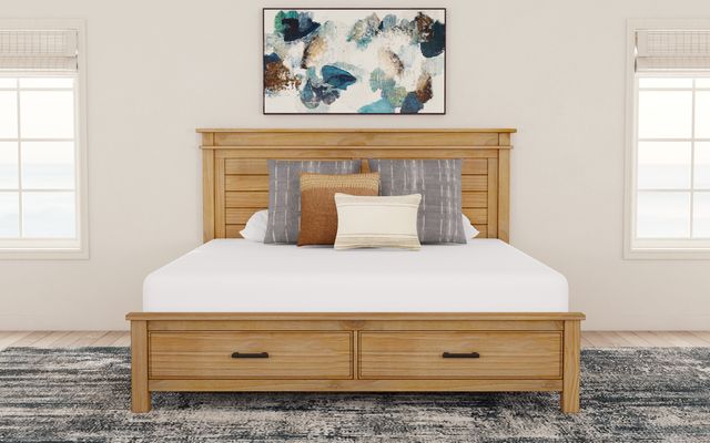 A-America® Glacier Point Golden Java King Storage Panel Bed-1
