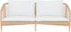 Moe's Home Collection Kuna Natural Teak Outdoor Sofa with White Cushions-1
