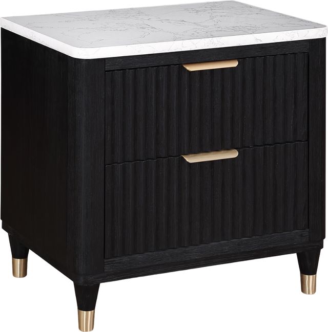 Crown Mark Kara Black Nightstand-0