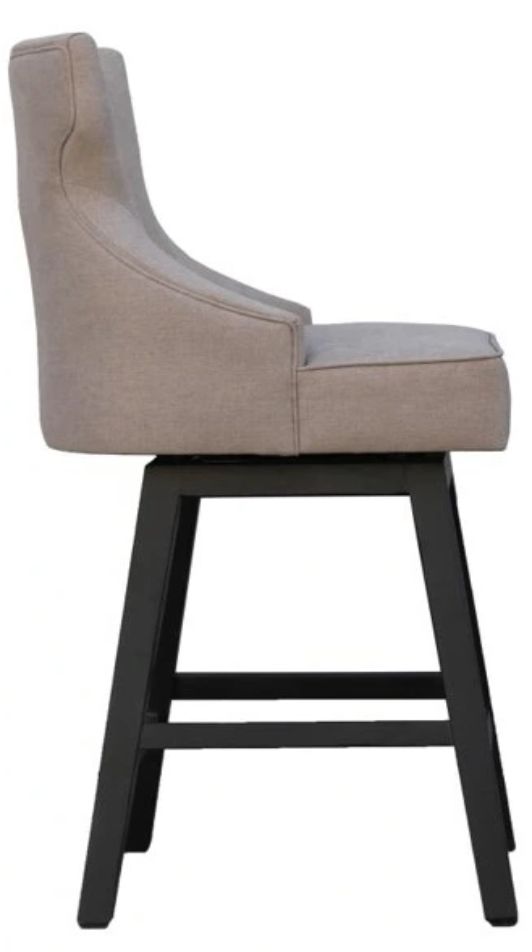 Nest Home Collections Lacey Barbury Linen/Black Swivel Counter Stool-3