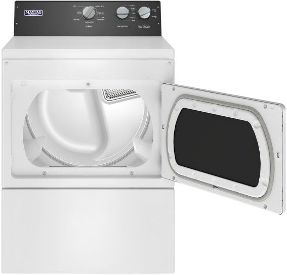 Maytag® 7.4 Cu. Ft. White Commercial-Grade Front Load Gas Dryer-1