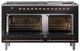 Ilve® Nostalgie II Noblesse 60'' Glossy Black Pro Style Dual Fuel Range with Copper Trim-2