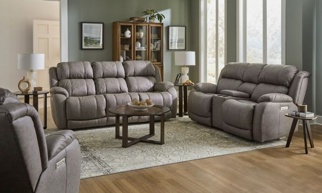 HomeStretch Fairbanks Gray Double Power Reclining Sofa-3
