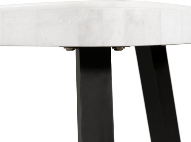 Elements International Trinity White End Table with Black Base-3