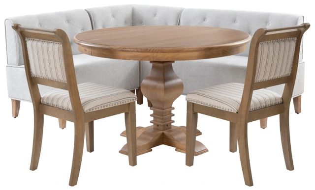 Powell® Auden Banks Emerson 4-Piece Light Gray/Natural/Rustic Honey Dining Table Set-0