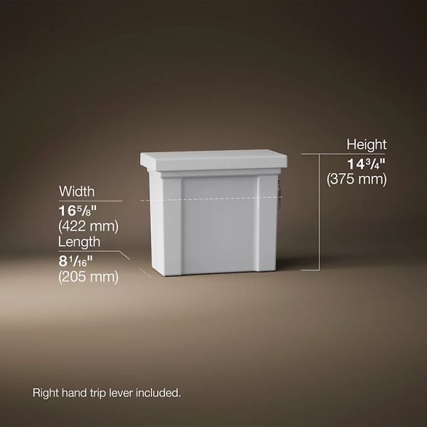 KOHLER® Tresham® White Right-Hand Trip Toilet Tank, 1.28 Gpf-4