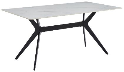 Mazin Furniture Dumas White Dining Table with Black Base-0