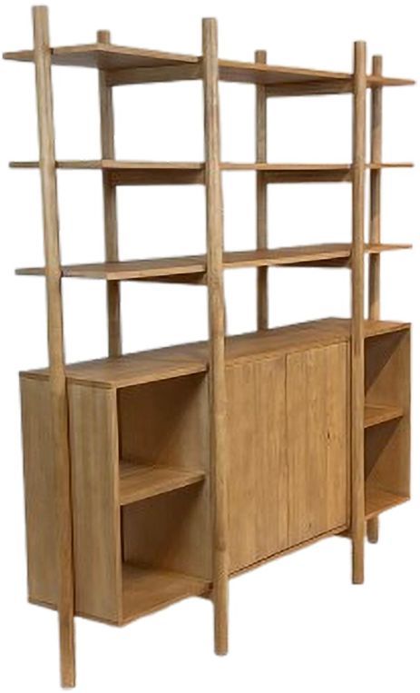 Nest Home Collections Kenneth Natural Blonde Etagere Room Divider-0