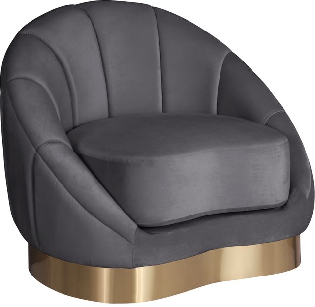 Meridian Furniture Shelly Grey Velvet Chair-1