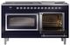 Ilve® Nostalgie II Noblesse 60'' Midnight Blue Pro Style Dual Fuel Range with Chrome Trim-4