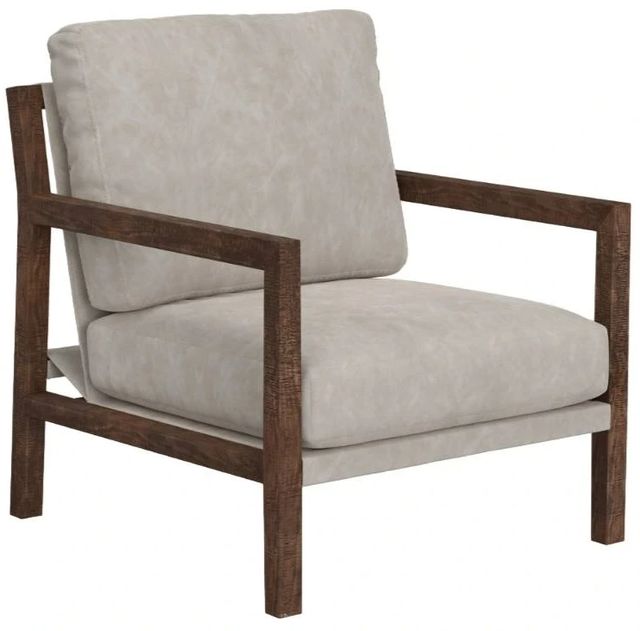 International Furniture Direct Milan Ivory/Lacquer Brown Accent Chair-0