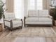 International Furniture Direct Xel-Ha II Dark Hay Brown/Ivory Faux Leather Loveseat with Wooden Frame-1