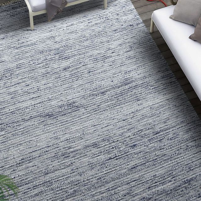 Uttermost® Khiara Blue/Ivory 5'x8' Polyethylene Terephthalate Indoor-Outdoor Area Rug-1