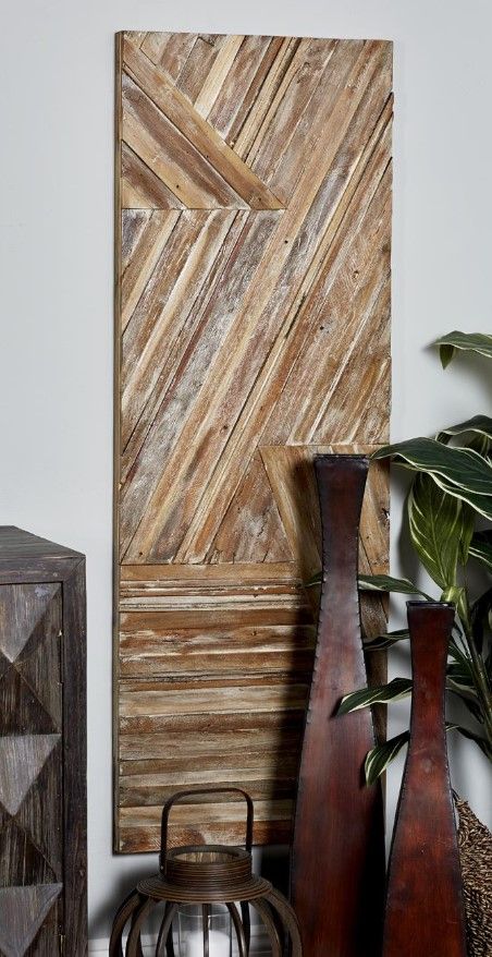 Deco Marche Brown Geometric Handmade Linear Wall Decor-4