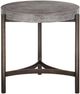 Modus Furniture Lyon Gray End Table with Brushed Bronze Base-2
