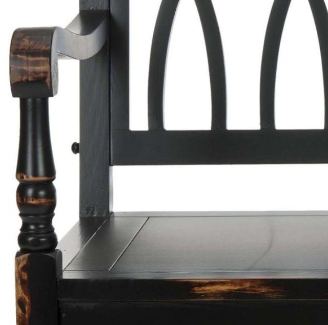 Safavieh Benjamin Distressed Black Bench-2