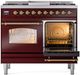 Ilve® Nostalgie II Series 40" Burgundy Pro Style Dual Fuel Range-3