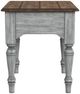 Flexsteel® Plymouth® Brown Top End Table with Distressed Graywash Base-2