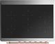 Ilve® Majestic III 36" Glossy Black Pro Style Induction Range with Triple Glass Door and Copper Trim-2