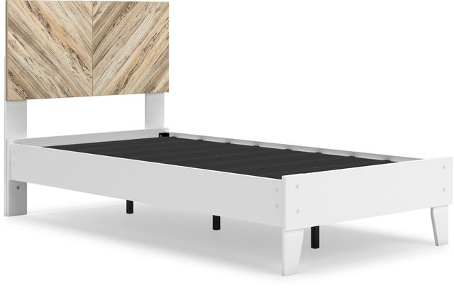Signature Design by Ashley® Piperton Matte White Twin Panel Platform Bed-2