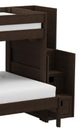 Elements International Cali Kids Brown Twin Over Full Bunk Bed with Staircase-1