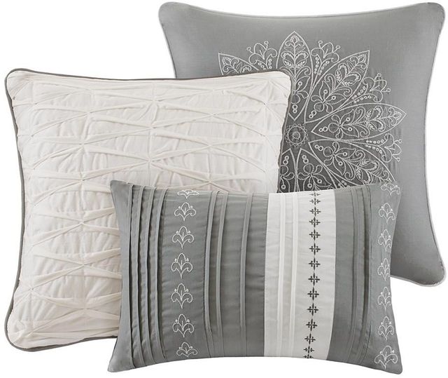 Olliix by Madison Park 7 Piece Grey King Averly Comforter Set-2