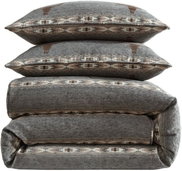HiEnd Accents Longhorn 3-Piece Canyon Smoke King Comforter Set-0
