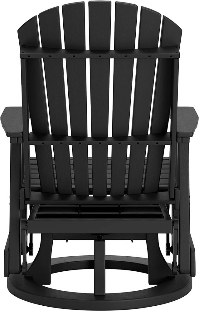 Signature Design by Ashley® Hyland Wave Black Outdoor Polyethylene/Stainless Steel Swivel Glider Chair-2
