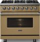 Viking® 5 Series 36" Golden Hour Pro Style Dual Fuel (NG) Range with Polished Chrome Trim-2