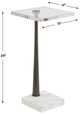 Uttermost® Pelton Glass Top Drink Table with Black/White Base-2