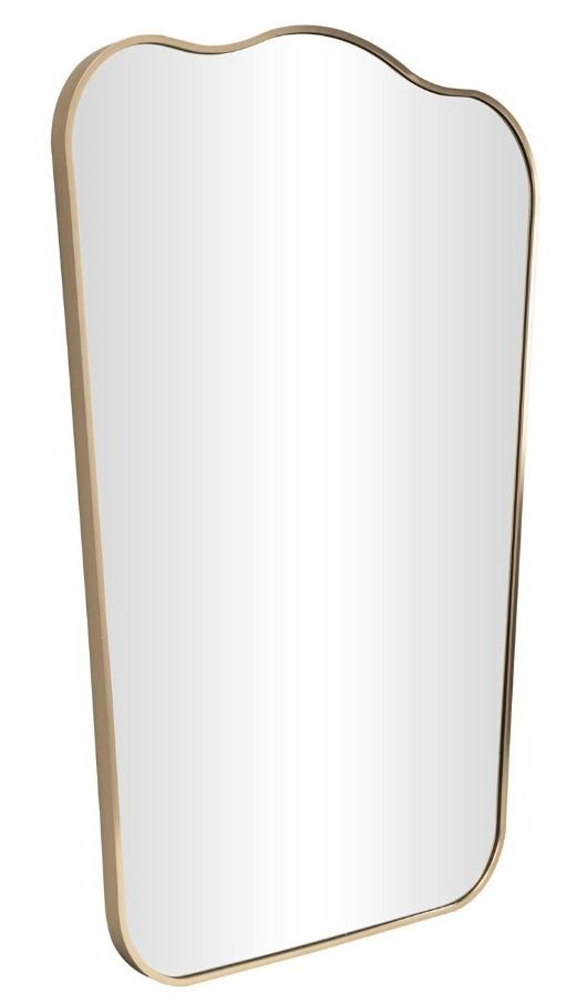Deco Marche Gold Aluminum Rectangular Arched Wall Mirror with Thin Frame -2