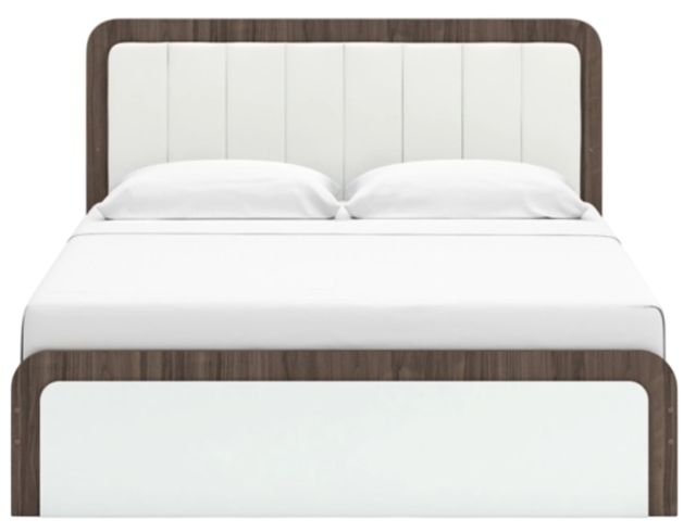 Signature Design by Ashley® Mazilar Brown/White King Upholstered Panel Bed-1