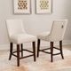 Powell® Auden Beige/Natural Espresso Counter Stool-1