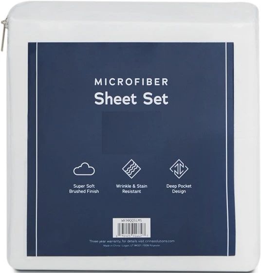 Weekender™ 6-Piece Double Brushed Microfiber White Split Queen Sheet Set-2