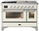 Ilve® Majestic III 48" Antiqued White Pro Style Dual Fuel Liquid Propane Range with Triple Glass Door and Chrome Trim-0