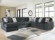 Signature Design by Ashley® Midnight-Madness 4-Piece Gunmetal U-Shape Sectional and Chaise-1