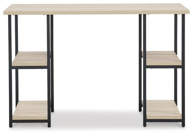 Signature Design by Ashley® Waylowe 2-Piece Black/Natural Office Desk Set-1