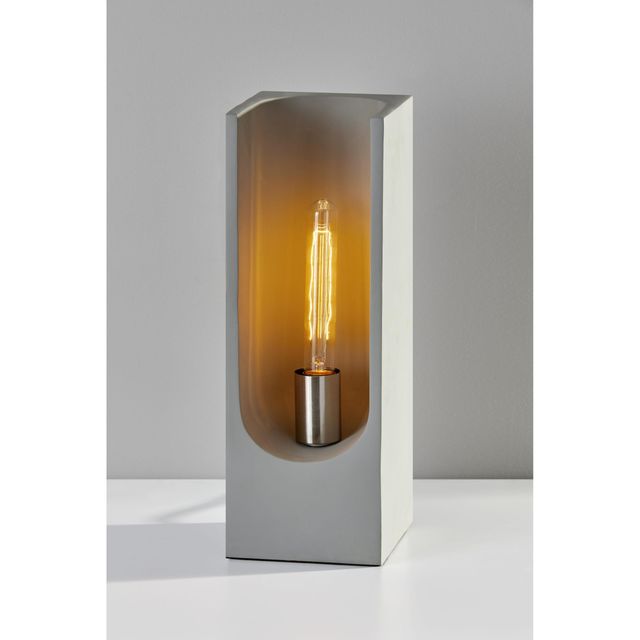 Adesso® Clyde Gray Cement Tall Table Lantern-1