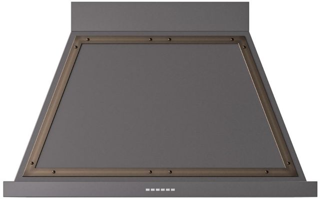 Ilve® Nostalgie II Noblesse 40" Graphite Matte Wall Mounted Range Hood with Burnished Trim-0