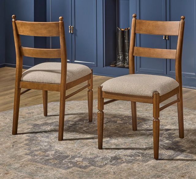 Flexsteel® Azalea 2-Piece Oatmeal/Walnut Upholstered Dining Side Chair Set-1