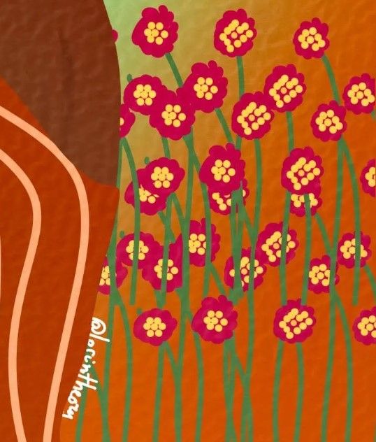 Classy Art Lady in the Flower Field by Lorintheory Wall Art-1