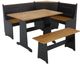 Linon Ardmore 5-Piece Black/Pecan Nook Set-0