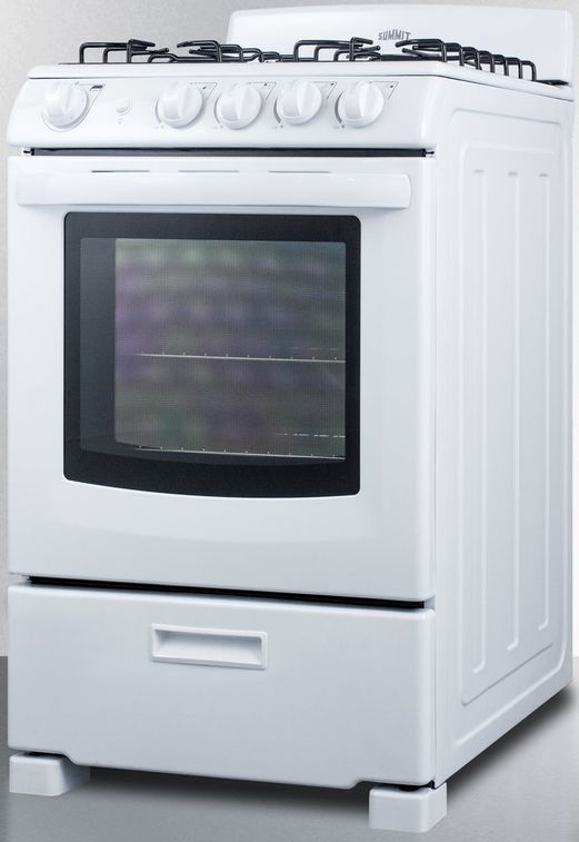 Summit® 24" White Freestanding Gas Range-3