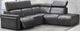 Via Furniture Orleans Black Power Reclining Sectional with Adjustable Headrest-0