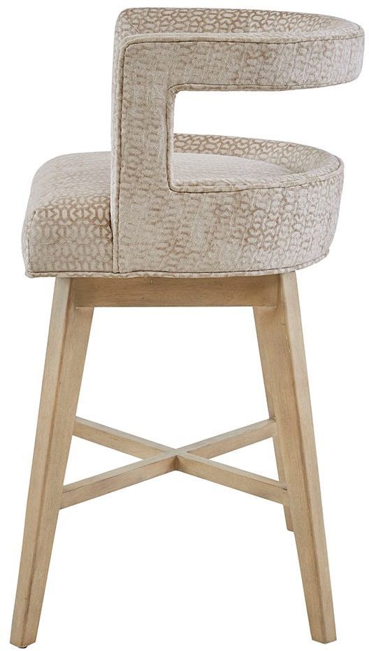 Olliix by Madison Park Cream Glenwood Swivel Counter Stool-2